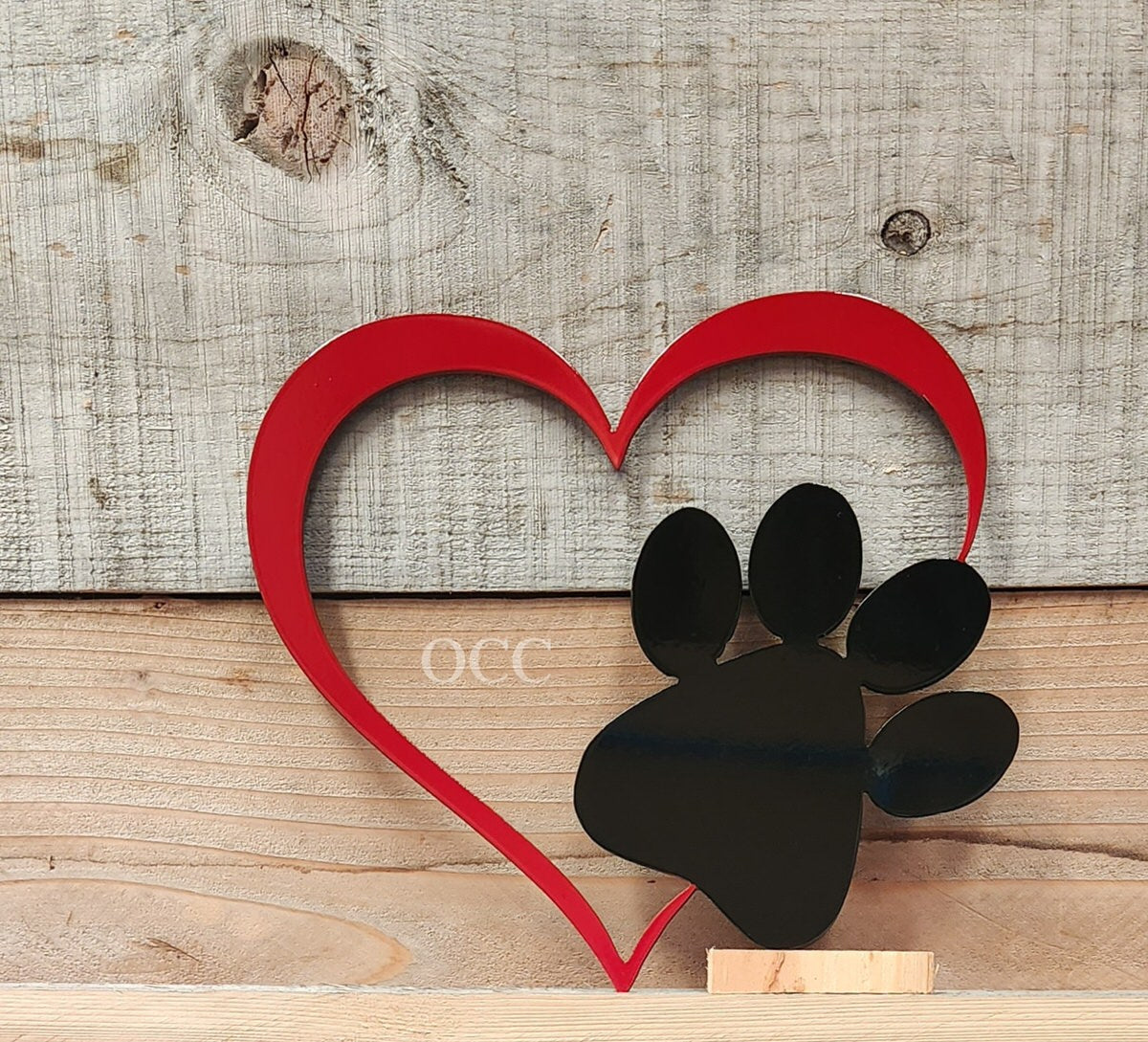 Heart Paw Metal Art