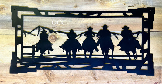 Five Cowboys Metal Art