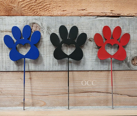 Paw with Stake Metal Art