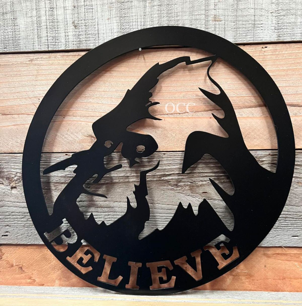 Bigfoot Believe Metal Art