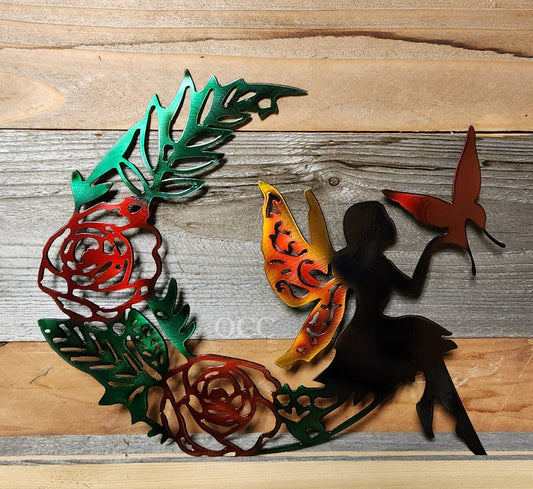 Rose Fairy Dyed Metal Art