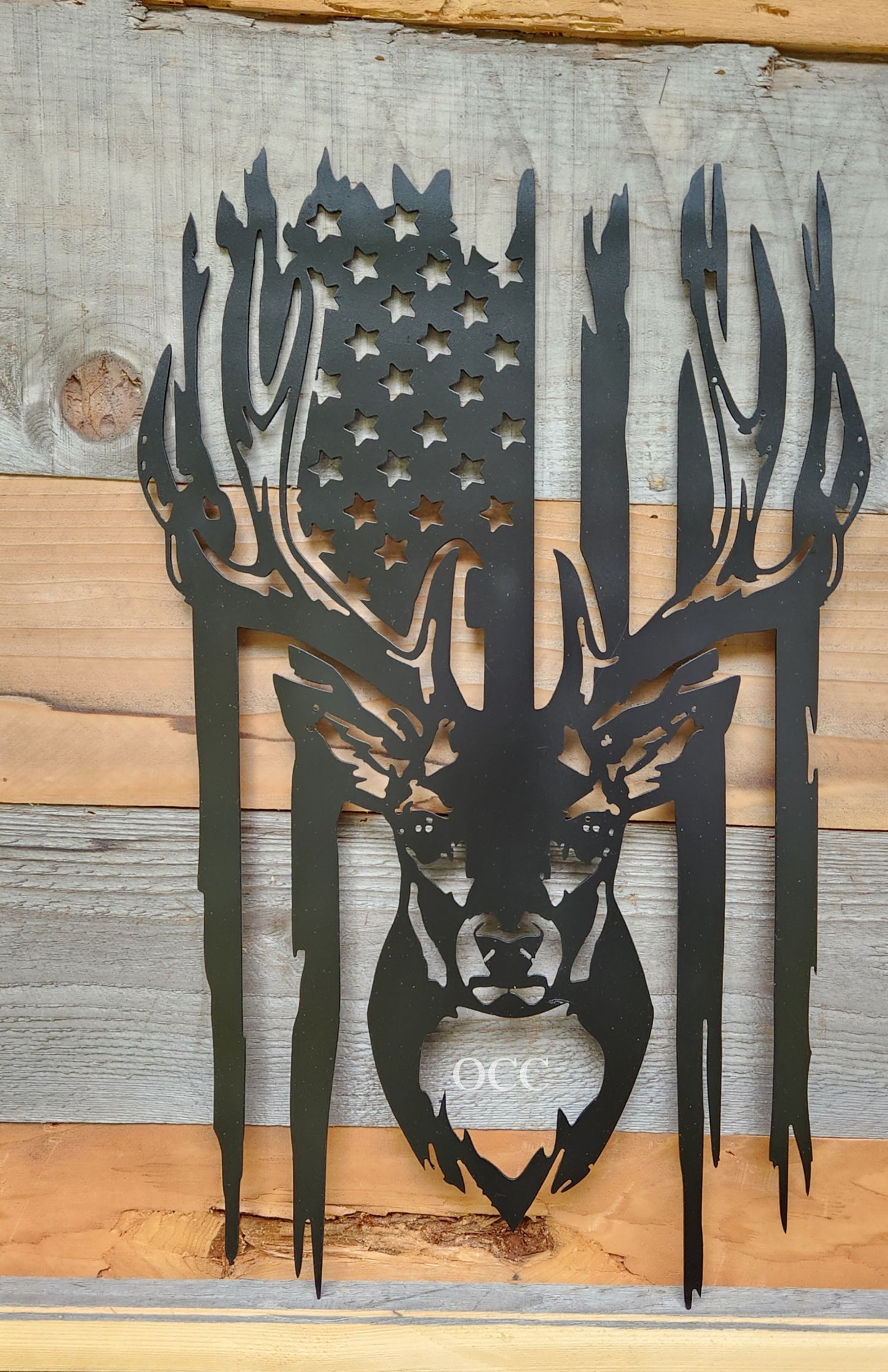 Deer Flag Metal Art