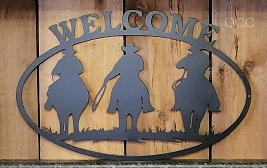 Welcome Cowboys Metal Art