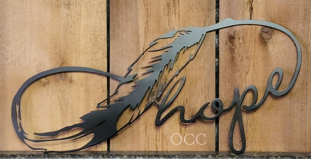 Hope Feather Metal Art