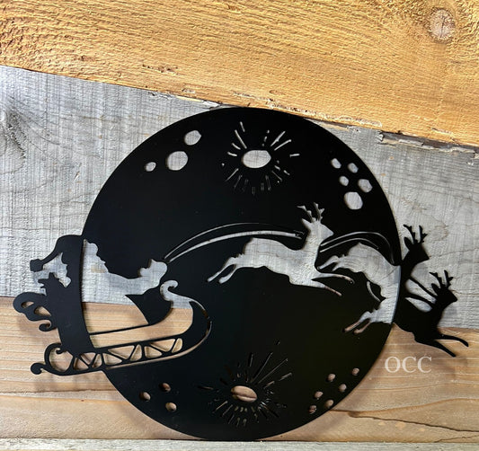 Santa Moon Metal Art