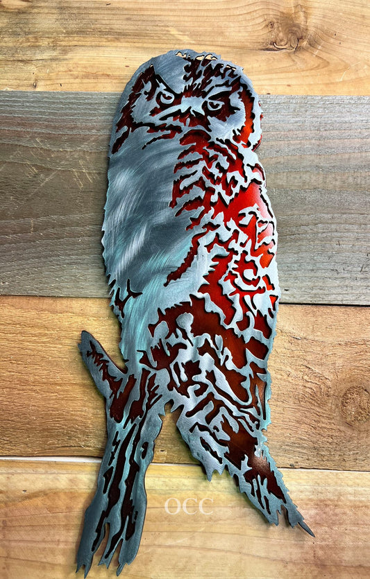 Owl 2 PC Metal Art